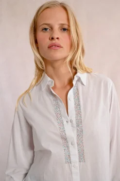 Chemise longue détails strass