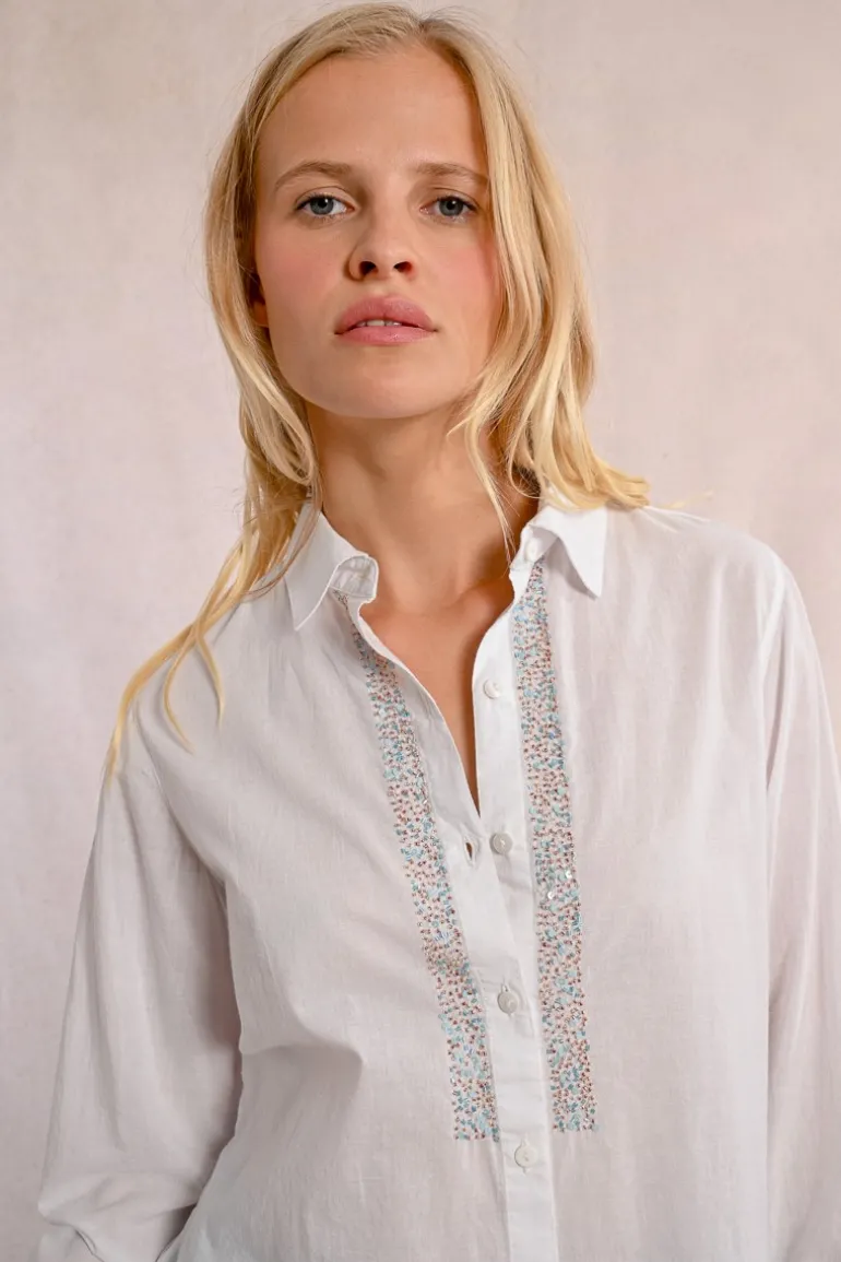Chemise longue détails strass