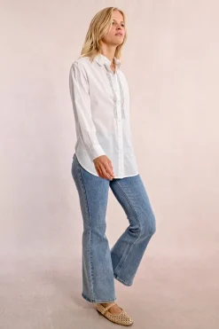 Chemise longue détails strass