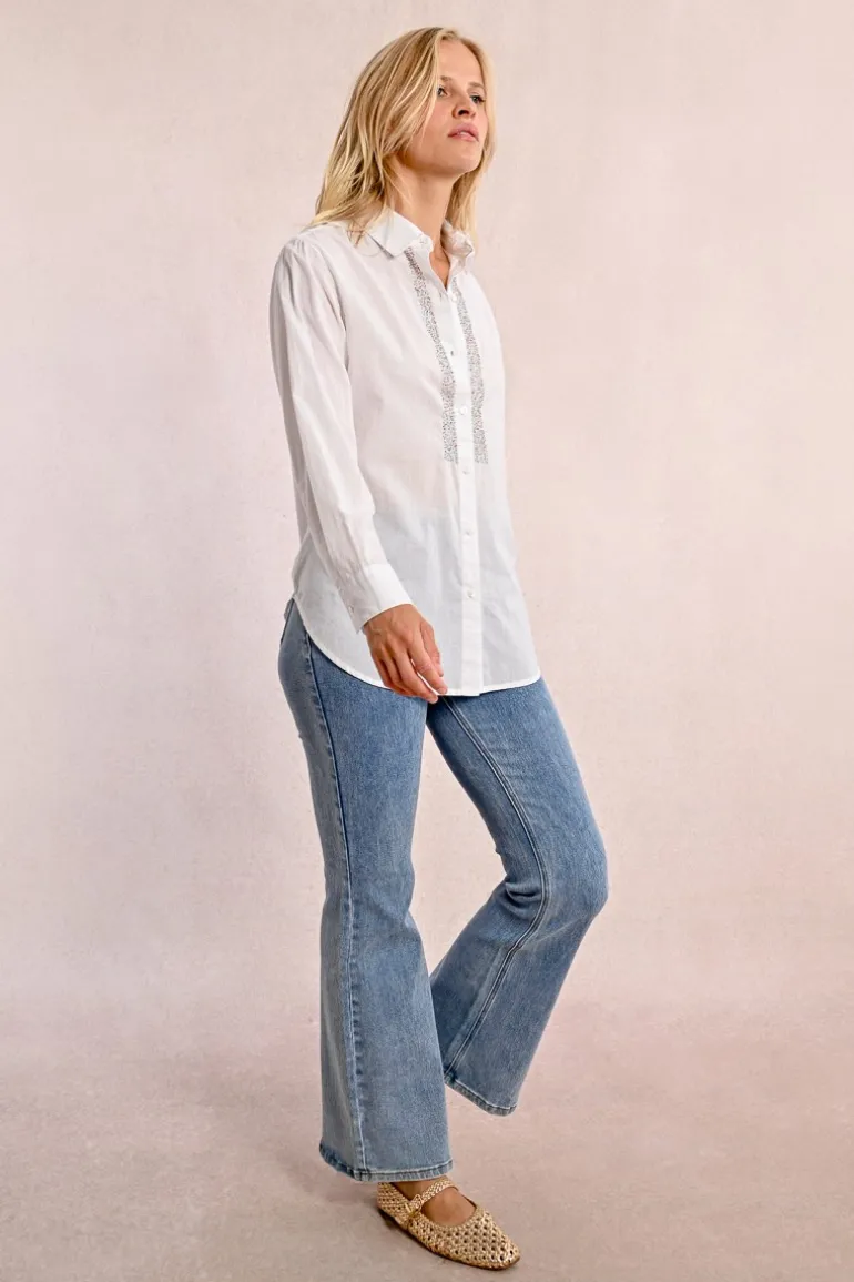 Chemise longue détails strass
