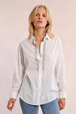 Chemise longue détails strass