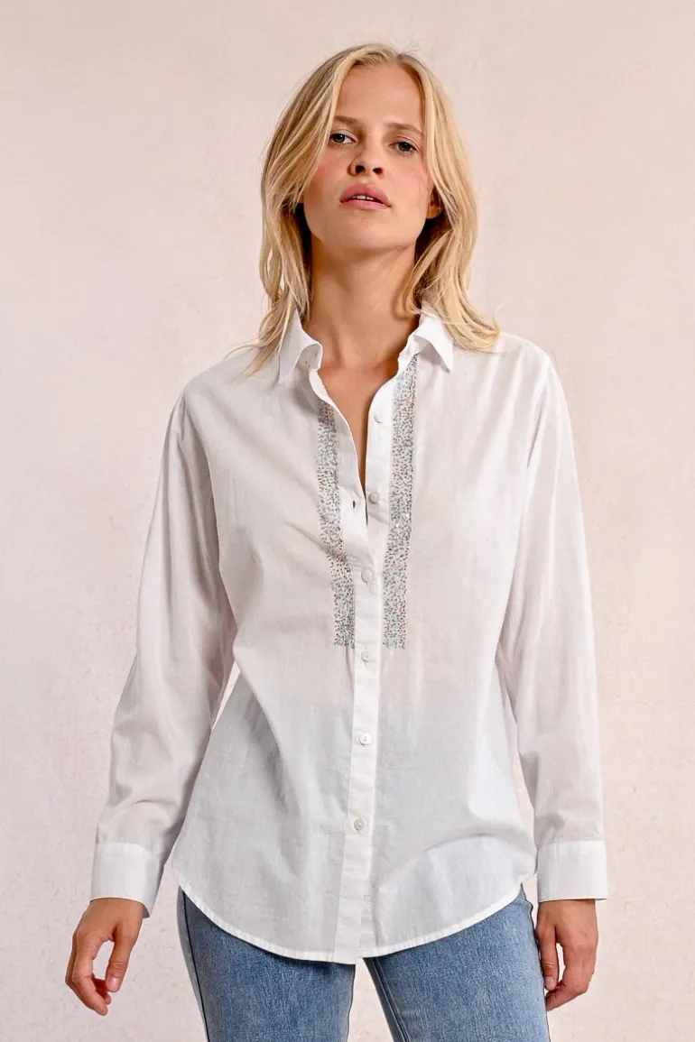 Chemise longue détails strass