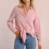 Chemise longue, rayée