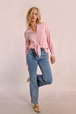 Chemise longue, rayée