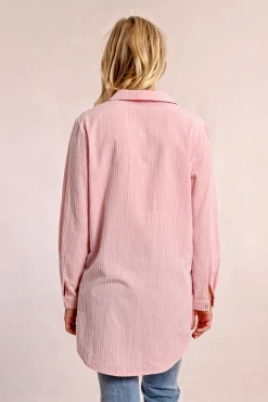 Chemise longue, rayée