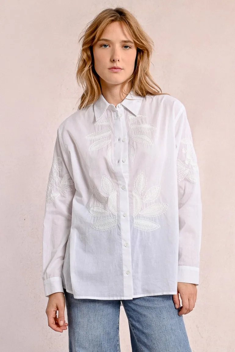 Chemise oversize avec des broderies