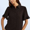 Chemise plissée à strass