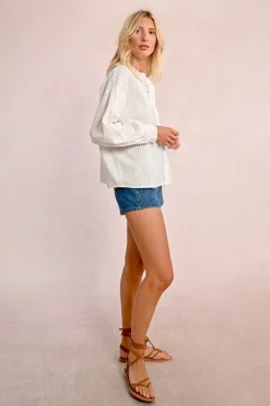 Chemisier à plis, insert dentelle