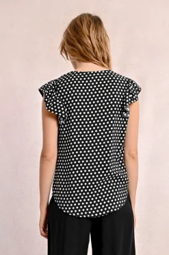 Chemisier à pois nouable à la taille