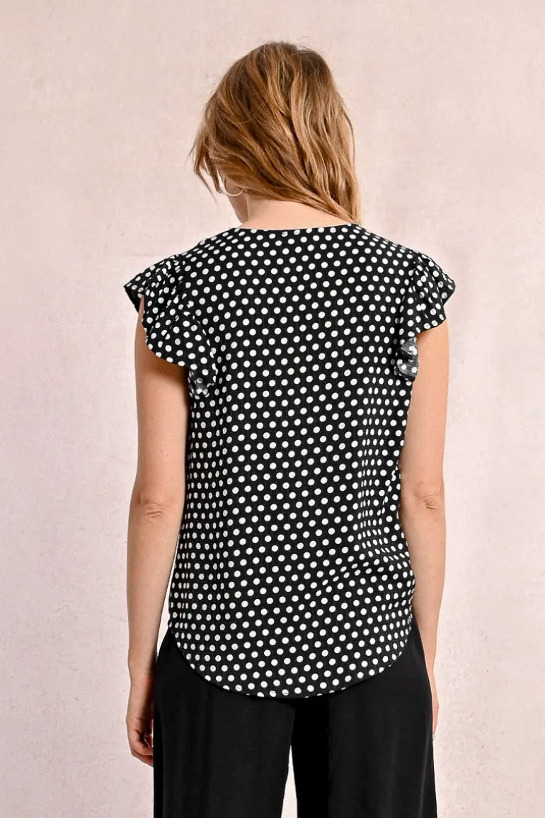 Chemisier à pois nouable à la taille