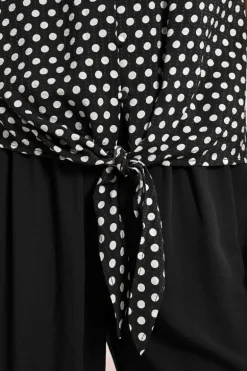 Chemisier à pois nouable à la taille