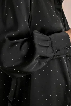 Chemisier satiné à strass