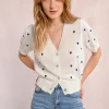 Gilet crop, motif c艙ur