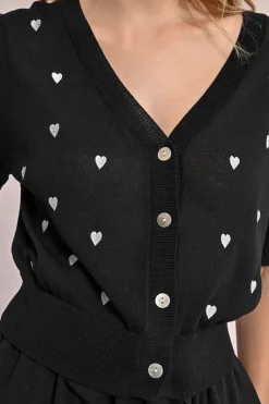Gilet crop, motif c艙ur
