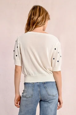 Gilet crop, motif c艙ur