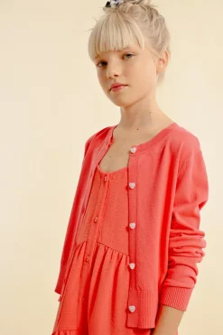 Gilet en maille, boutons c艙ur