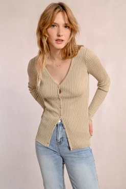 Gilet en maille côtelé
