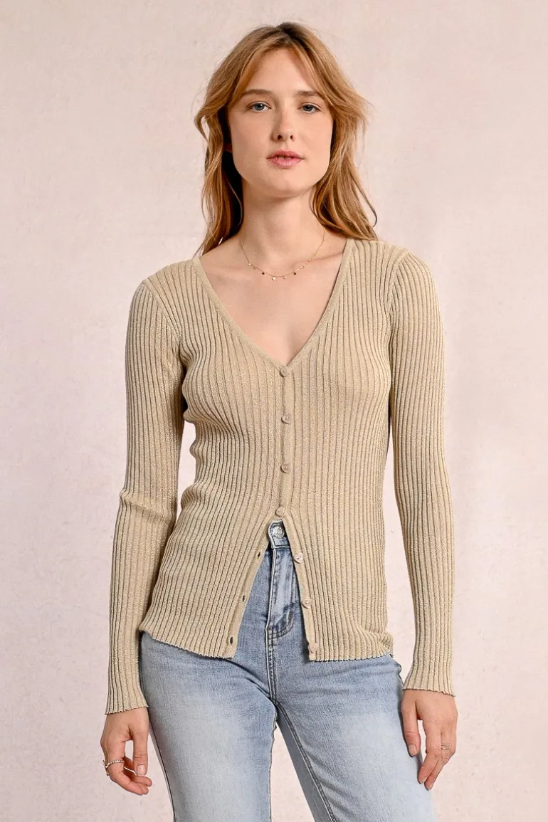 Gilet en maille côtelé