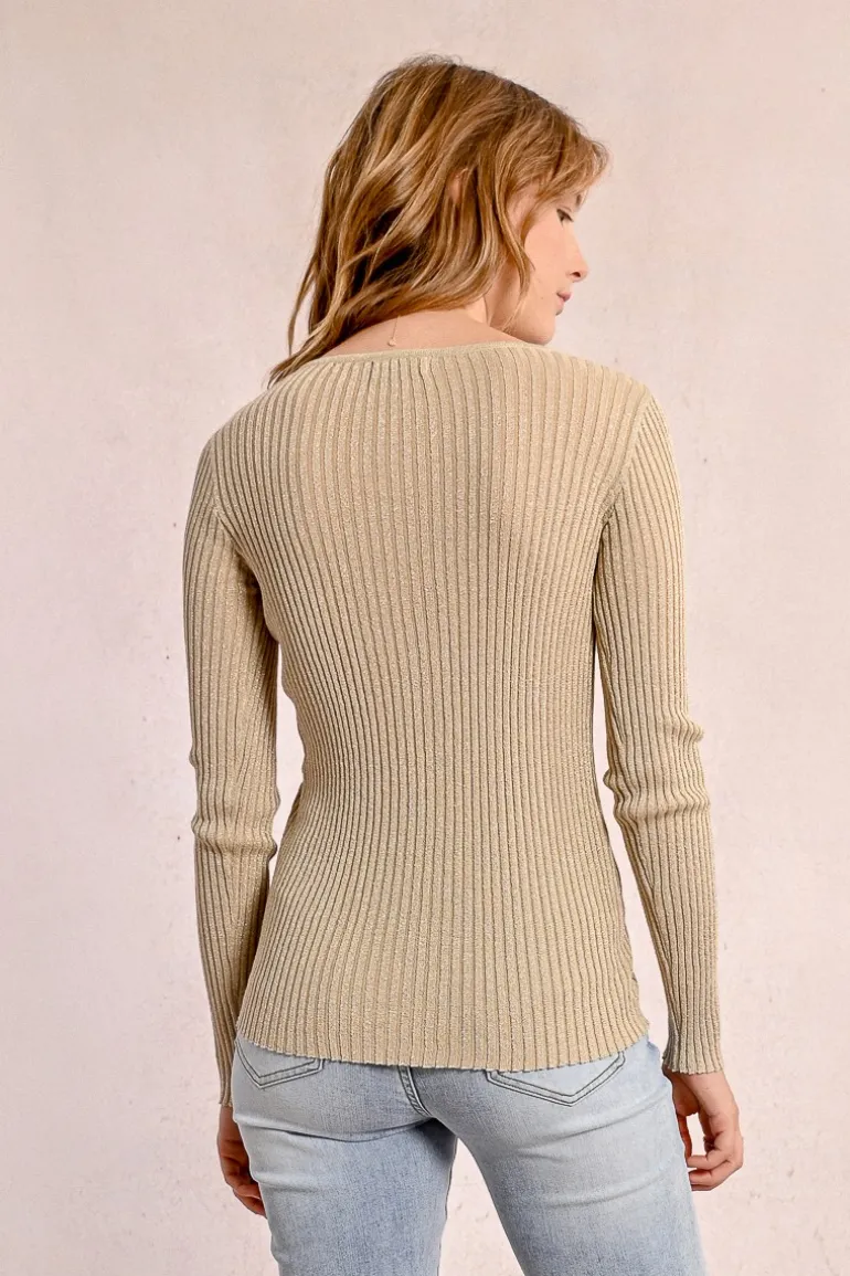 Gilet en maille côtelé
