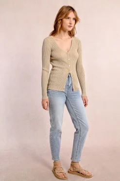 Gilet en maille côtelé