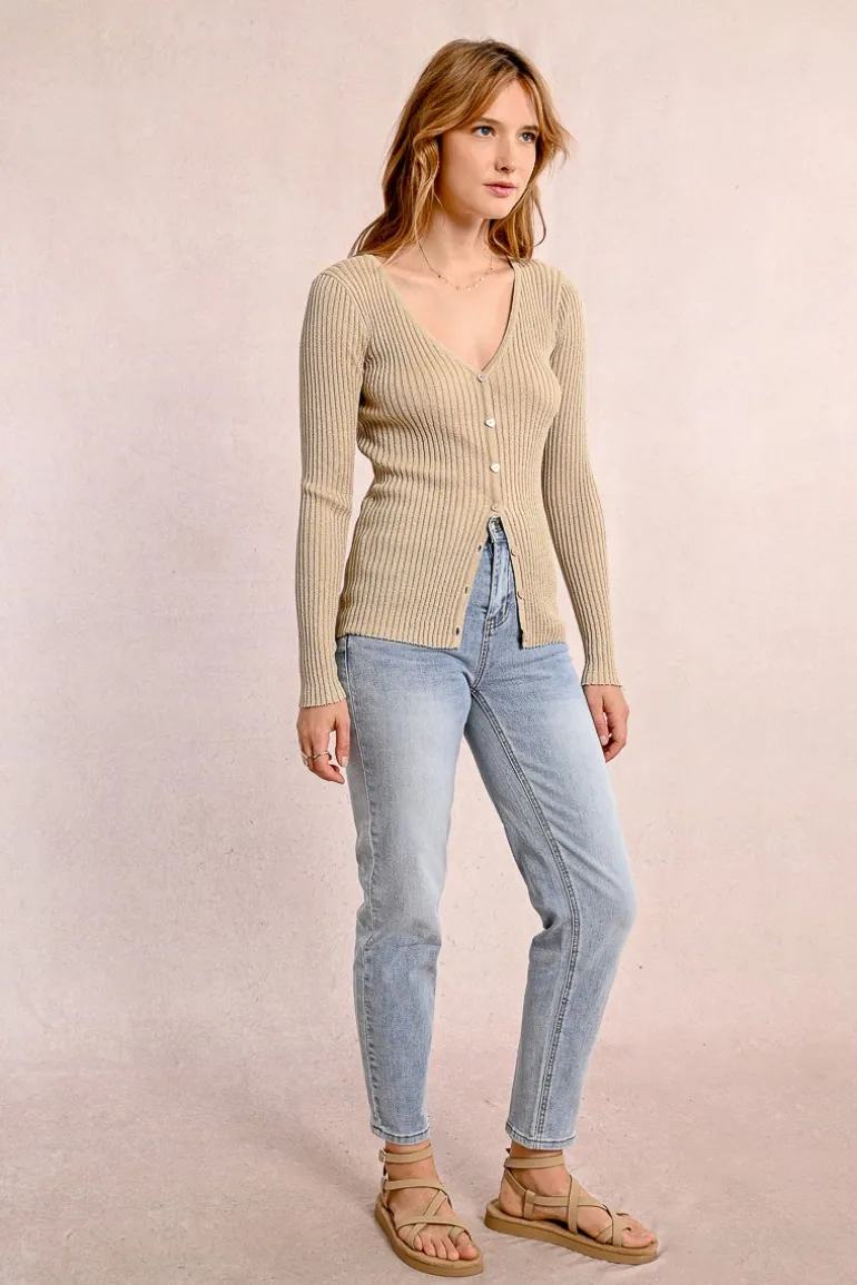 Gilet en maille côtelé