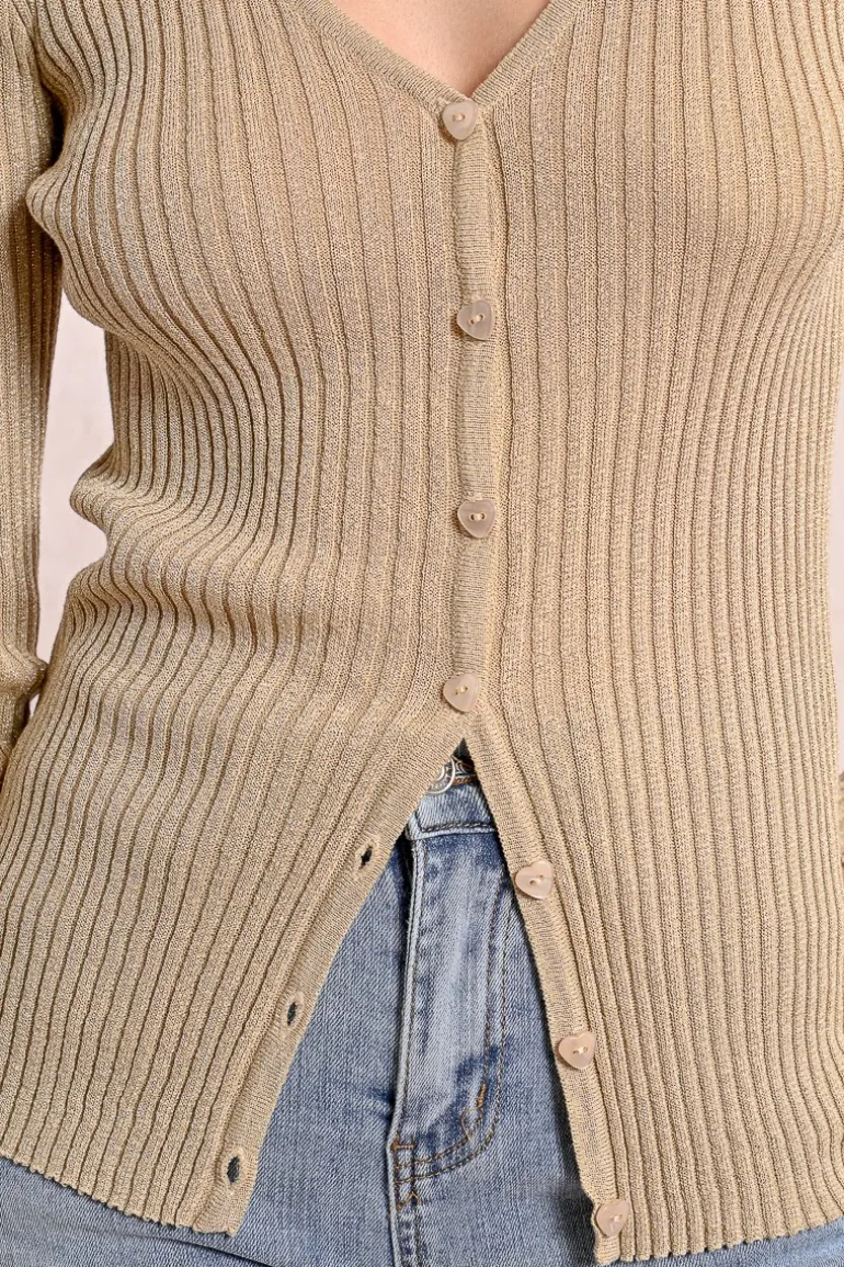 Gilet en maille côtelé