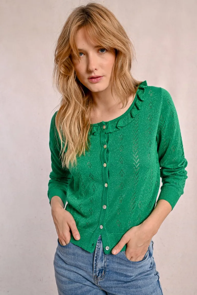 Gilet en maille fine, boutonné