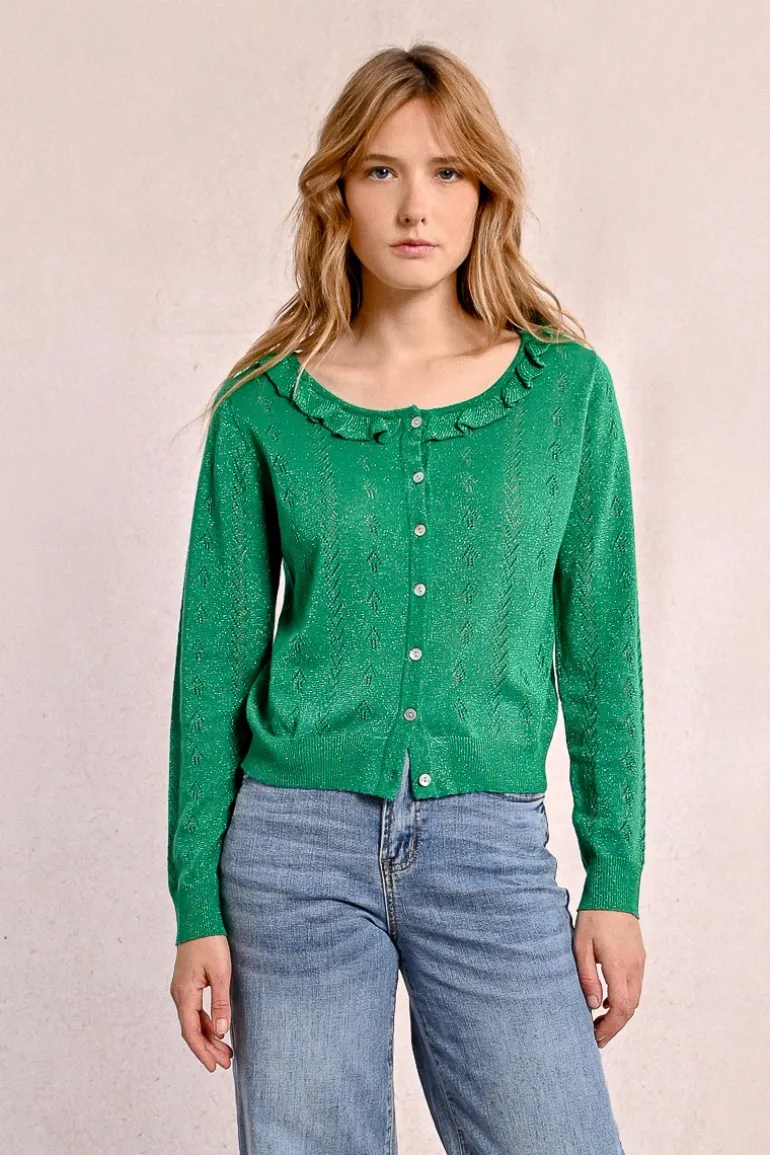 Gilet en maille fine, boutonné