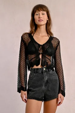 Gilet en maille fine, nouable