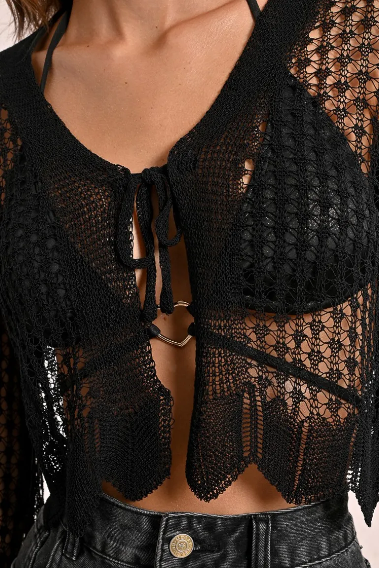 Gilet en maille fine, nouable