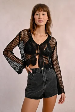 Gilet en maille fine, nouable
