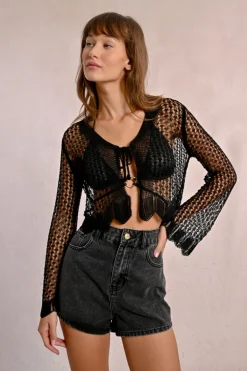 Gilet en maille fine, nouable