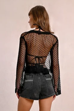 Gilet en maille fine, nouable