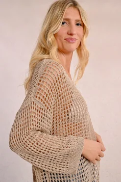 Gilet en maille irisé et semi-transparence