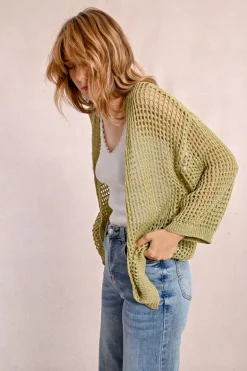 Gilet en maille irisé et semi-transparence