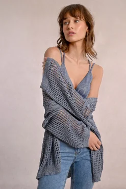 Gilet en maille irisé et semi-transparence