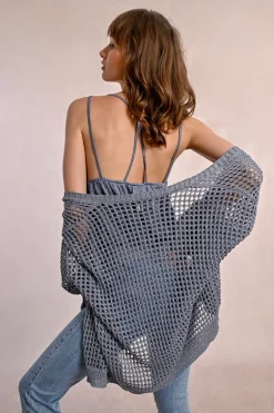 Gilet en maille irisé et semi-transparence
