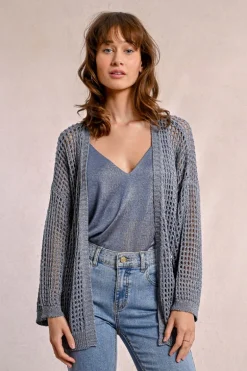 Gilet en maille irisé et semi-transparence