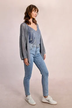 Gilet en maille irisé et semi-transparence