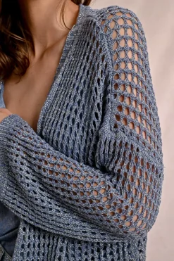 Gilet en maille irisé et semi-transparence