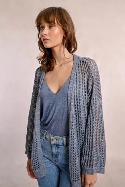 Gilet en maille irisé et semi-transparence