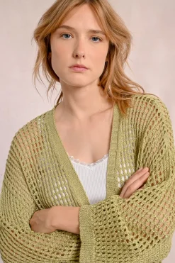Gilet en maille irisé et semi-transparence