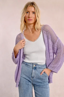 Gilet en maille irisé et semi-transparence