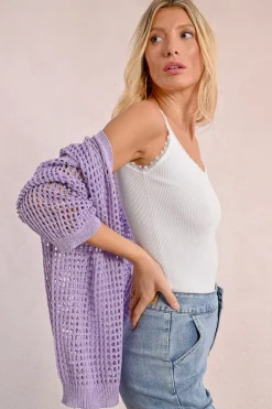 Gilet en maille irisé et semi-transparence