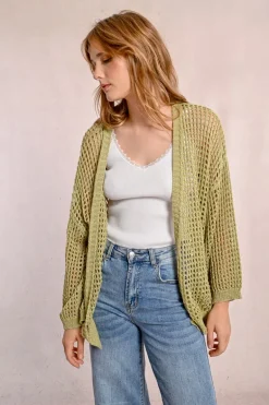 Gilet en maille irisé et semi-transparence