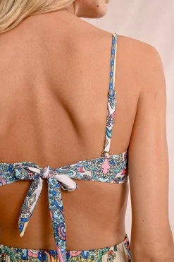 Haut de maillot de bain bandeau, imprimé