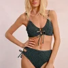 Haut de maillot irisé à lacets
