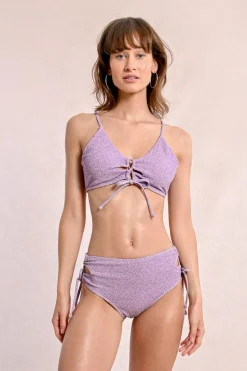Haut de maillot irisé à lacets