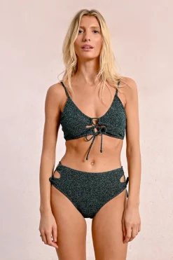 Haut de maillot irisé à lacets
