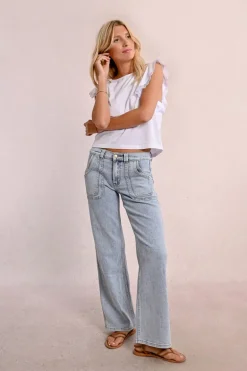 Jean large surpiqué